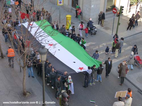 Manifestación contra el referendum en siria Madrid 2012